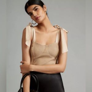 Anthropologie English Factory Ribbed Corset Top
